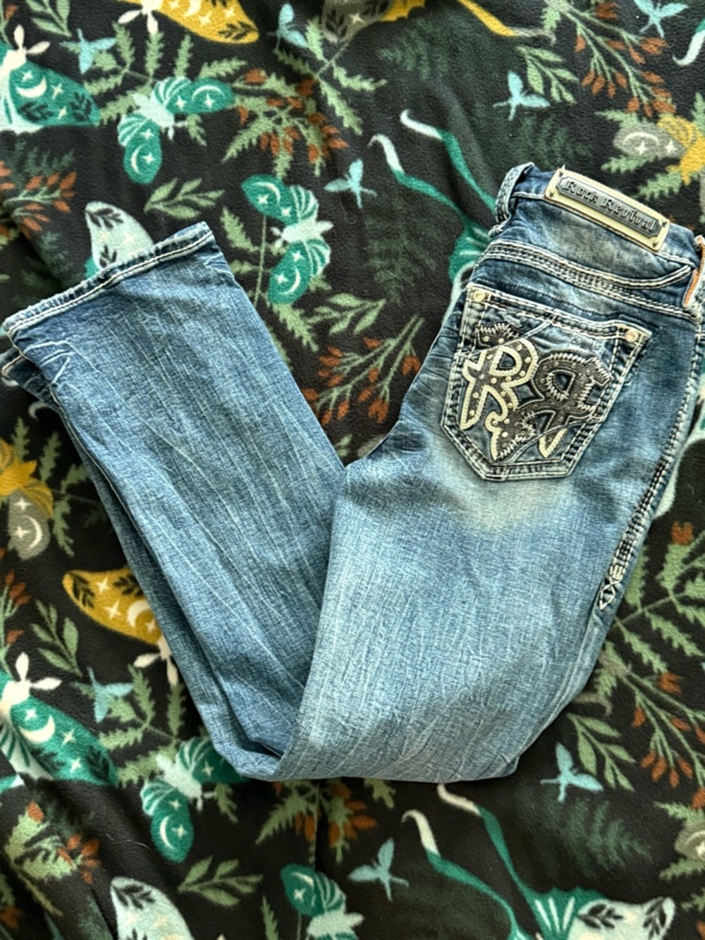 Rock Revival Mid Rise Boot Jeans Medium Wash Stretch Denim Size 29 - Picture 3 of 5